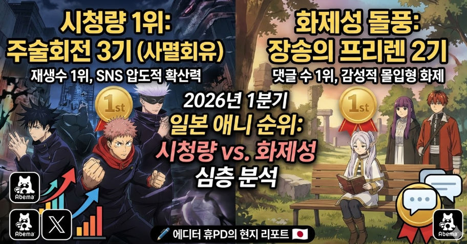 2026년 1분기 일본 애니 순위 심층 분석